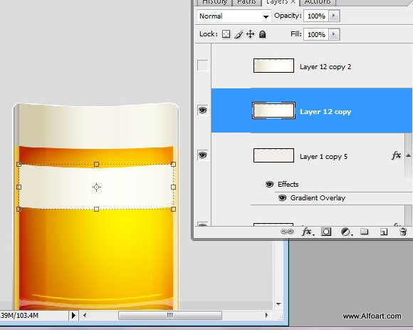 Shiny Cold Beer Glass Illustration with colorfull liquid inside and splashing effect.Create realistic glossy glass with liquid in them, make reflections and shadows